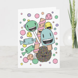 Cute Sweets Lollies Pastel Illustration Greeting Card