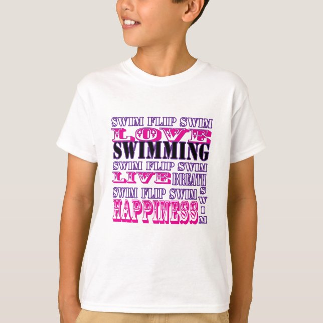 Cute Swim Gifts and Apparel for Girls and Women T-Shirt (Front)