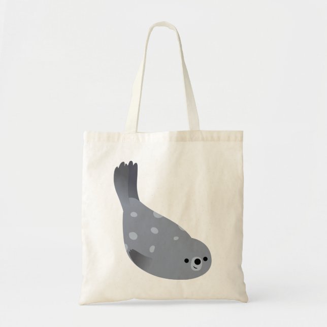 Cute Swimming Cartoon Harbour Seal Bag (Front)