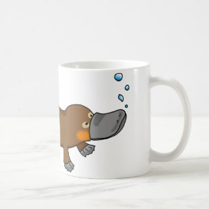 Cute swimming duck-billed platypus coffee mug