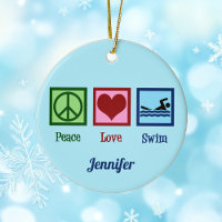 Cute Swimming - Peace Love Swim