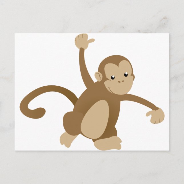 Cute Swinging Monkey Postcard (Front)