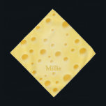 Cute Swiss Cheese Personalised Pet Name & ID Bandana<br><div class="desc">This whimsical design features a realistic and creamy Swiss Cheese that can be personalised with your pet's name. The other end of the bandanna can be left as is or you can add your pet's home and veterinary contacts and medical conditions and other facts you want people to know if...</div>