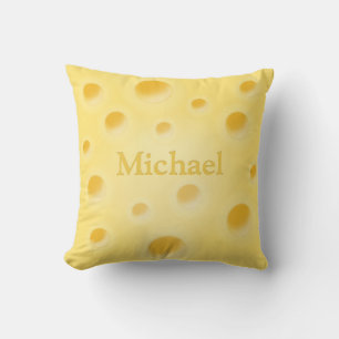 Cute Swiss Cheese With Holes Personalised Cushion