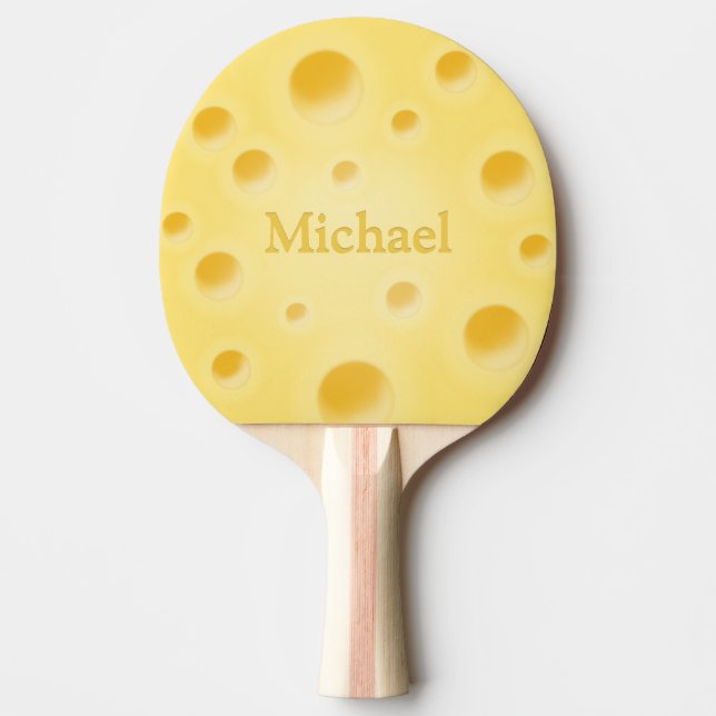 Cute Swiss Cheese With Holes Personalised Ping Pong Paddle (Front)
