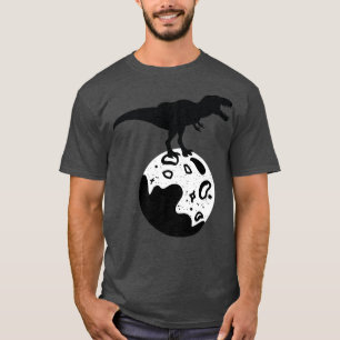 Cute T Re Dinosaur Moon Space Astronaut Men's Wome T-Shirt