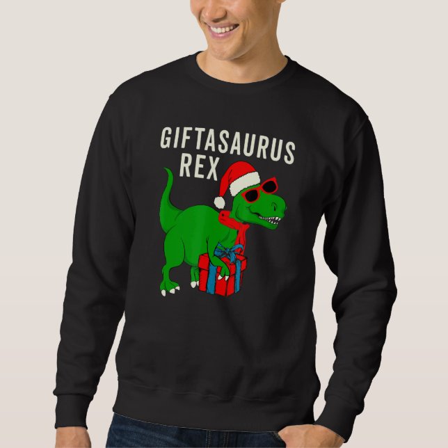 Cute T Rex Christmas Dinosaur Meme Asaurus Rex Sweatshirt (Front)