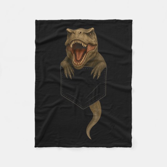 Cute T Rex Cket Funny Dinosaur For Men Women Kid  Fleece Blanket (Front)