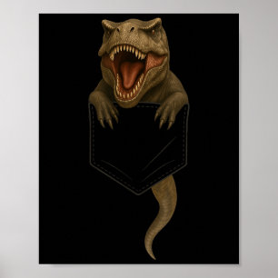 Cute T Rex Cket Funny Dinosaur For Men Women Kid  Poster