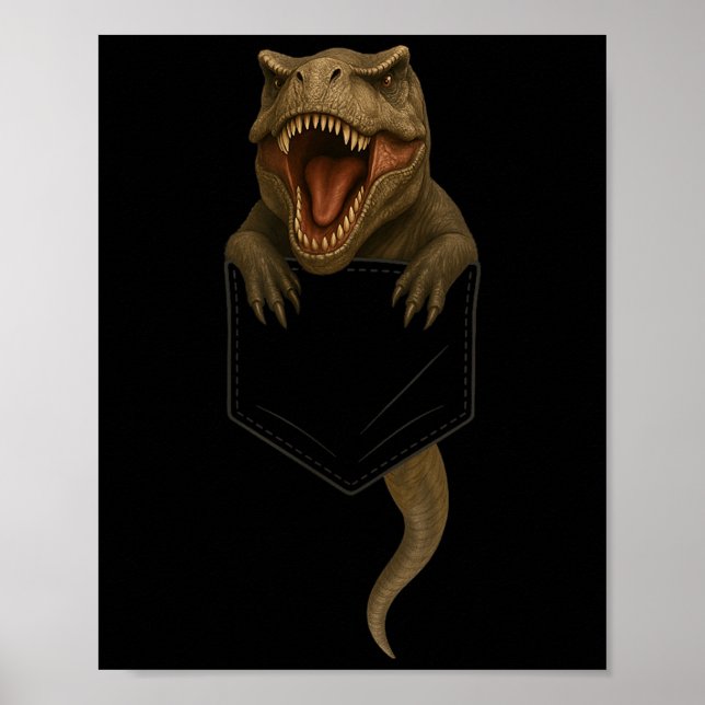 Cute T Rex Cket Funny Dinosaur For Men Women Kid  Poster (Front)