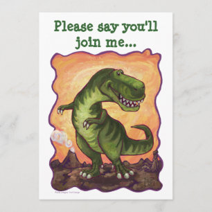 Cute T-Rex Dinosaur Birthday Party Invite