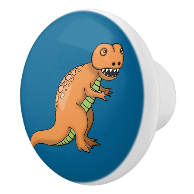 Cute T-Rex Dinosaur Illustration Ceramic Knob (Right)