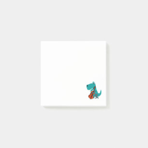 Cute T-rex Dinosaur Playing Cello Music Post-it Notes