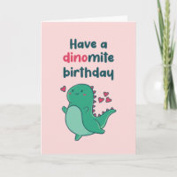 Cute T-Rex Dinosaur Pun Funny Dinomite Birthday