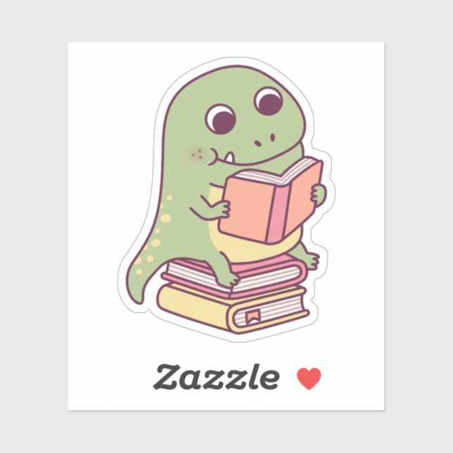 Cute T-rex Dinosaur Reading A Book (Sheet)