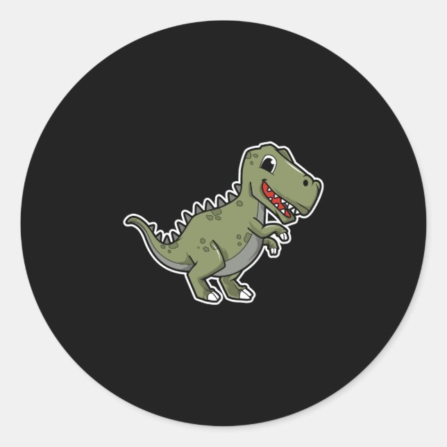 Cute T-Rex Dinosaur Sticker – Funny Cartoon Dino  (Front)