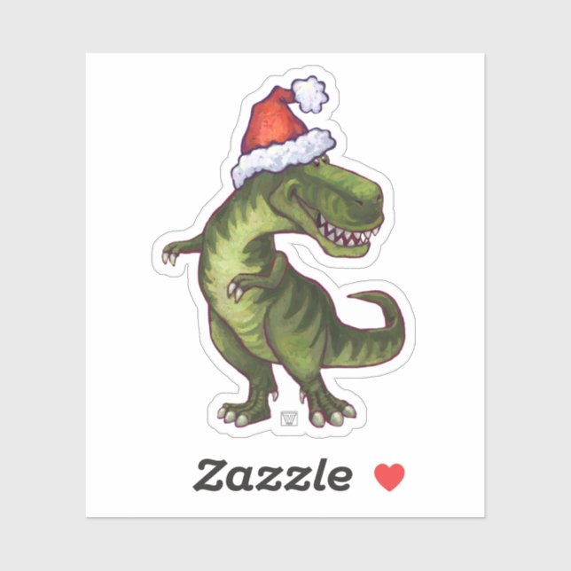 Cute T-Rex in a Santa Hat (Sheet)