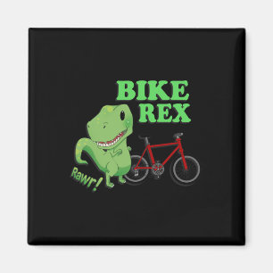 Cute T-rex Mountain Bike Dinosaur . Mtb Biking Tee Magnet