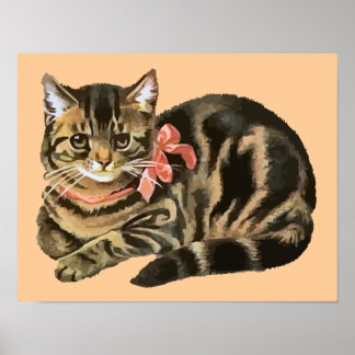 Cute Tabby Calico Cat / Kitten Poster