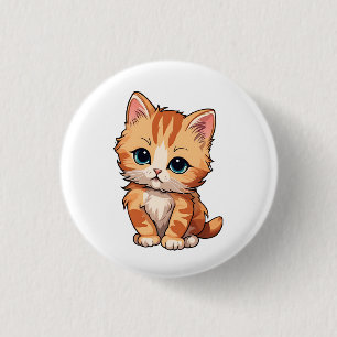 Cute Tabby Cat 3 Cm Round Badge