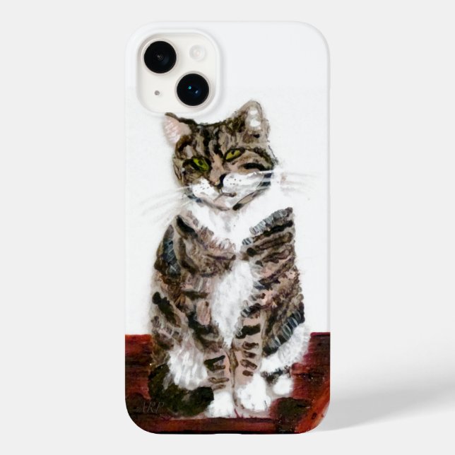 Cute Tabby Cat Art Case-Mate iPhone Case (Back)