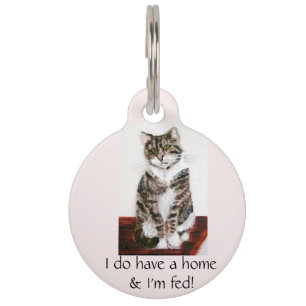 Cute Tabby Cat Art Pet Tag