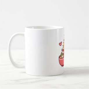 Cute Tabby Cat Chef Eating Ramen Noodles Coffee Mug