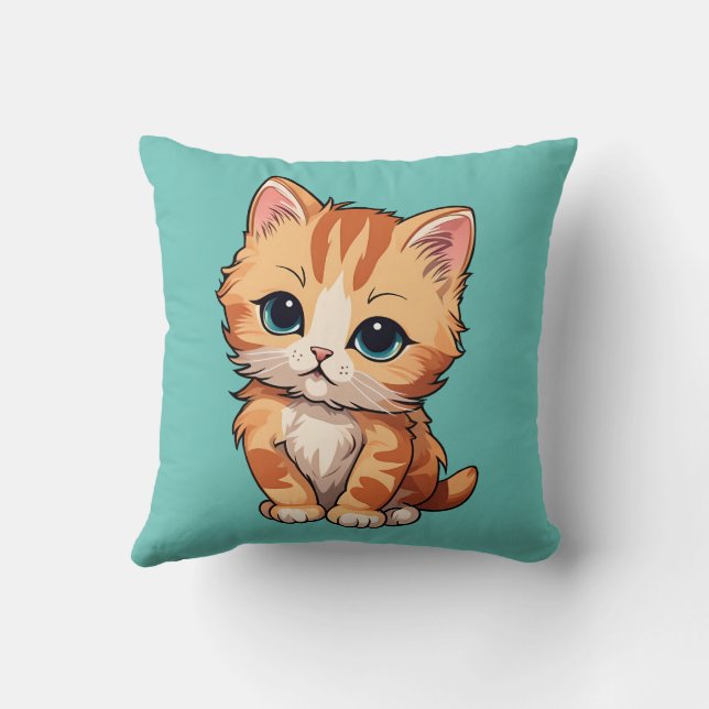 Cute Tabby Cat Cushion (Back)