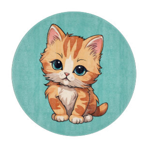 Cute Tabby Cat Cutting Board