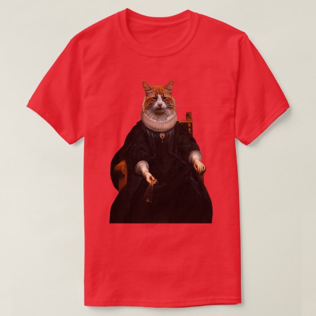 Cute tabby cat Distinguish Royal Dog Pets on renai T-Shirt (Design Front)