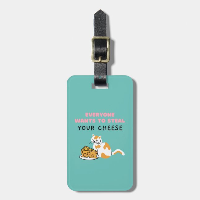 Cute Tabby Cat Luggage Tag (Front Vertical)
