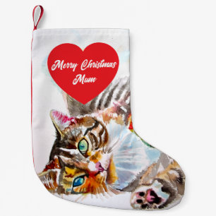 Cute Tabby Cat Merry Cats Christmas Stocking