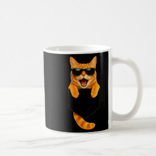 Cute tabby cat pocket funny cat mum cat dad cat coffee mug