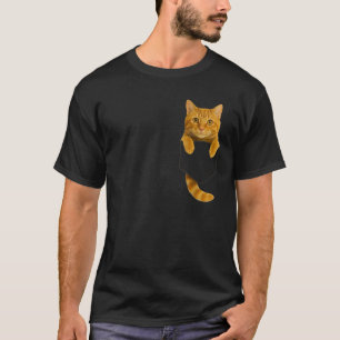 Cute Tabby Cat Pocket Funny Gifts Cat Mum Cat Dad  T-Shirt