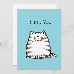 Cute Tabby Cat Thank You Card