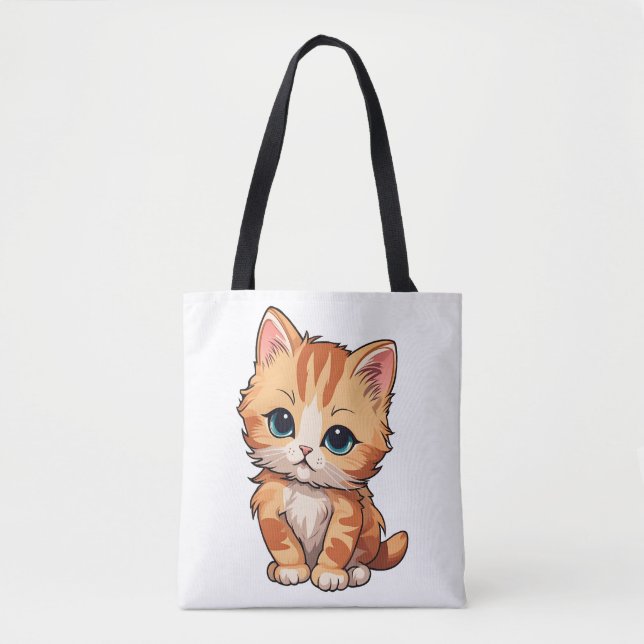 Cute Tabby Cat Tote Bag (Front)