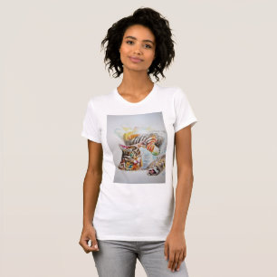 Cute Tabby Cat Watercolour cats Girls T Shirt Top