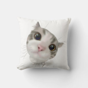 Cute Tabby Kitten Cartoon Cushion