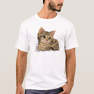 Cute Tabby Kitten Cartoon T-Shirt