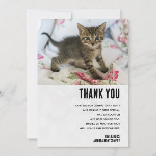Cute Tabby Kitten Looking Surprised Thank You Card