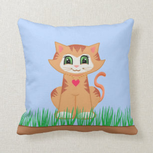 Cute Tabby Kitty Cat Cushion