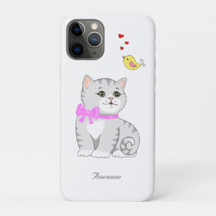 Cute Tabby Kitty Cat on White iPhone 11 Pro Case