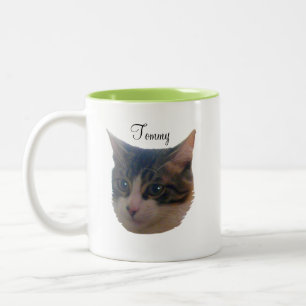 Cute tabby kitty cat Two-Tone coffee mug