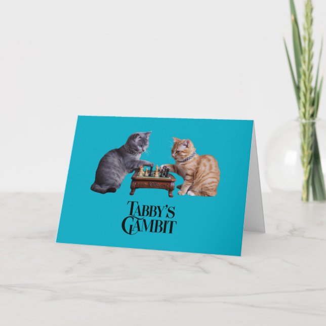 Cute Tabby's Gambit Greeting Card (Front)