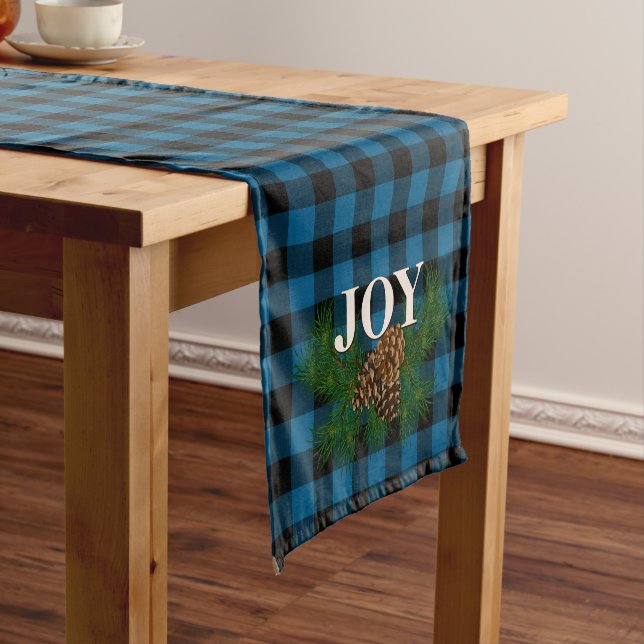 Cute Table Runner Cabin Home Decor With Joy Text, (In Situ)