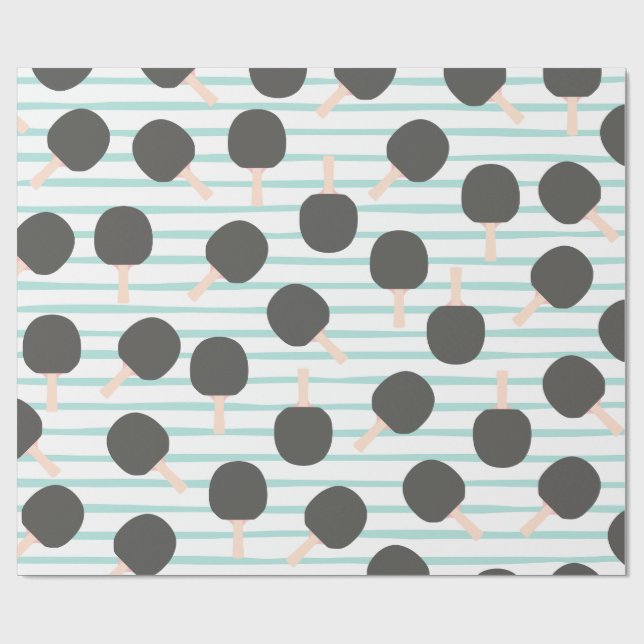 Cute Table Tennis Wrapping Paper (Flat)