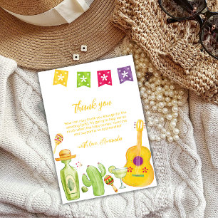 Cute Taco 'Bout Cactus Lime Guitar Baby Shower Thank You Card