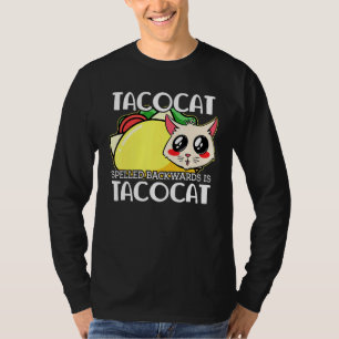 Cute Taco Cat Spelled Backward Is Tacocat Mexican T-Shirt