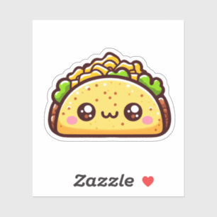 Cute Taco Custom-Cut Vinyl Stickers