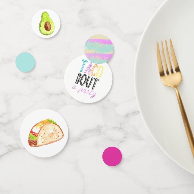 Cute taco Fiesta kid party birthday confetti (Group)